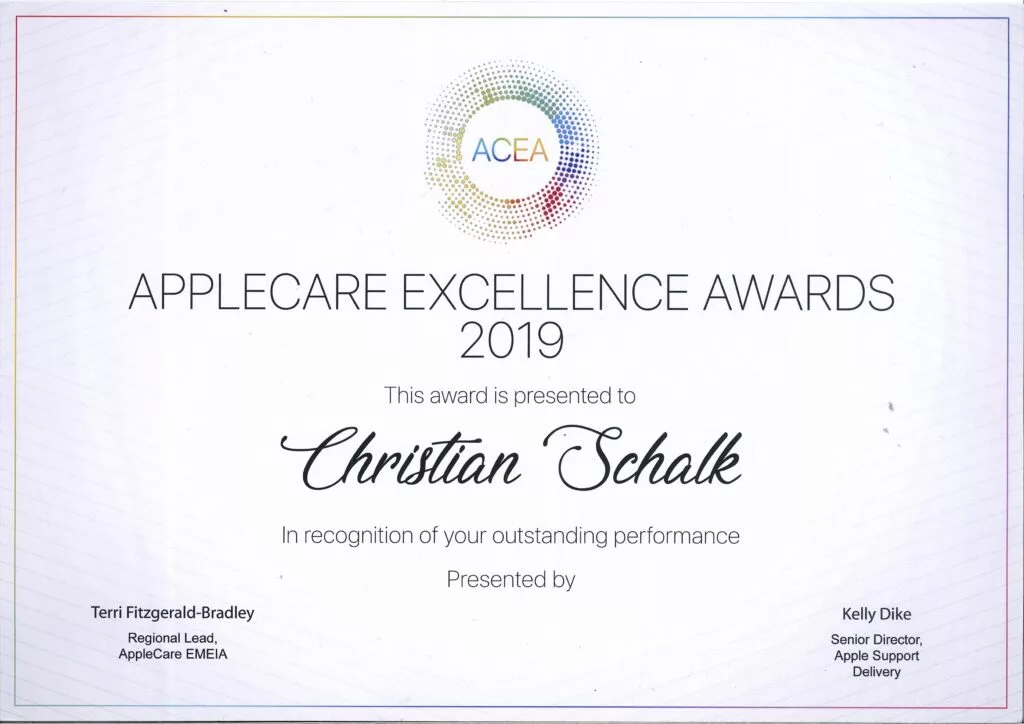 AppleCare Exellence Awards 2019